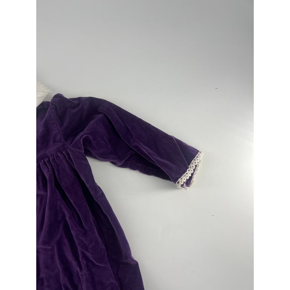 Vintage Baby Togs Girls Dress 39328 Purple Lace Floral Embroidery One Piece Baby - Picture 9 of 11